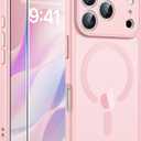 FNTCASE for iPhone 17 Pro Case: [Compatible with Magsafe] Translucent Matte Cases with [Full Camera Protection] [Screen Protector] Military Grade Shockproof Protective Phone Cover - Light Pink