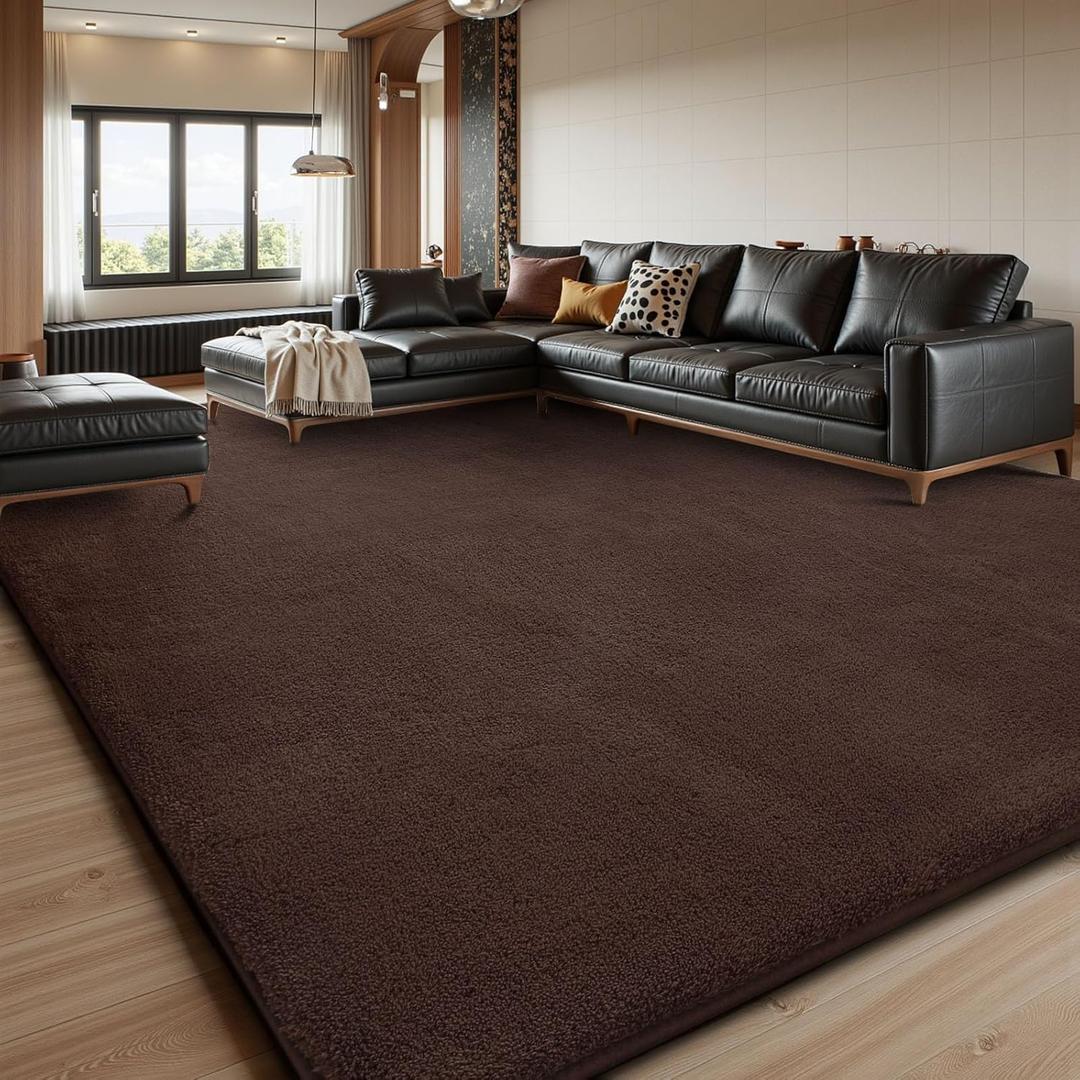Sour Lemon 9x12 Area Rugs for Living Room, Soft Large Area Rug Fluffy Rugs for BedroomMachine Washable Area Rug Non Slip Carpet Rug for Living Room Playroom Kids Room Home Decor (Coffee)