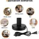 Industrial Table Lamp Base,Small Polished Metal Desktop Light Sockets Base Only,Vintage E26/E27 Edison Screw Light Bulb Holder Base,with 6ft Cord Switch Plug Bulb Base HolderBlack