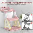 Meulife Potty Training Seat, Upgrade 2 in 1 Potty Training Toilet for Toddler, Toddler Toilet Seat for Boys Girls with Support Bar, Anti-Slip Pad and Step Stool (Pink)