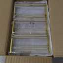 Floroom 6 Pack 5x7 Inch Clear Acrylic Sign Holders, Double-Sided Gold Display Stand Picture Frames for Table Numbers, Menus, Flyers, Weddings, and Offices