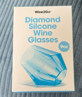 Wine2Go Diamond Silicone Wine Glasses 9oz