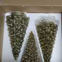 3 Pcs Mercury Glass Christmas Tree Gold Xmas Trees Decorations Table Top Centerpiece Mantel Window Home Decor