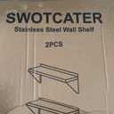 Stainless Steel Shelf 2 Pack 14"x48", Wall Mounted Metal Shelves