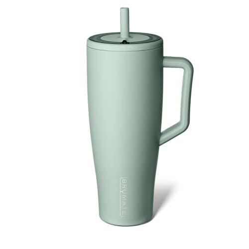 BrMate Era 40 oz Tumbler with Handle and Straw | 100% Leakproof Insulated Water Bottle Tumbler with Lid and Flexible SoftSip Straw | Made of Stainless Steel | Cup Holder Friendly | 40oz (Sage)