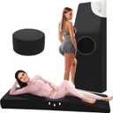 HOMBYS BBL Bed After Surgery for Sleeping with Hole,High Density Foam BBL Mattress with Hole,Brazilian Butt Lift Recovery Pillow After Surgery with Removable Cover (67x22x6.3in), Black 