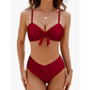 Blooming Jelly Women's High Waisted Bikini Sets Two Piece Swimsuit Sexy Bathing Suits, Large, Red 