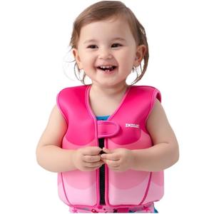 Toddler Swim Vest, Swim Jacket for Kids, Infant Swim Trainer Vest with Adjustable Safety Strap (Small(18 Months-2 years/20-28 lbs ), pink)