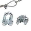 1/2 Inches Wire Rope Clamp,Heavy Duty U-Bolt Cable Clips,Zinc Plated Wire Rope Clips 4 Pcs (M12)