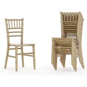 Flash Furniture Hercules 6 Pack Childs Gold Resin Party and Event Chiavari Chair for Commercial & Residential Use, Set of 6
