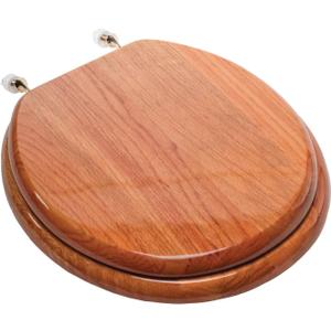 Designer Solid Round Toilet Seat in Oak
