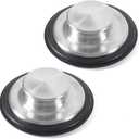 CORNERJOY 2 PCS Stainless Steel Kitchen Sink Stopper, Large Wide Rim 3.38" Diameter - Garbage Disposal Plug