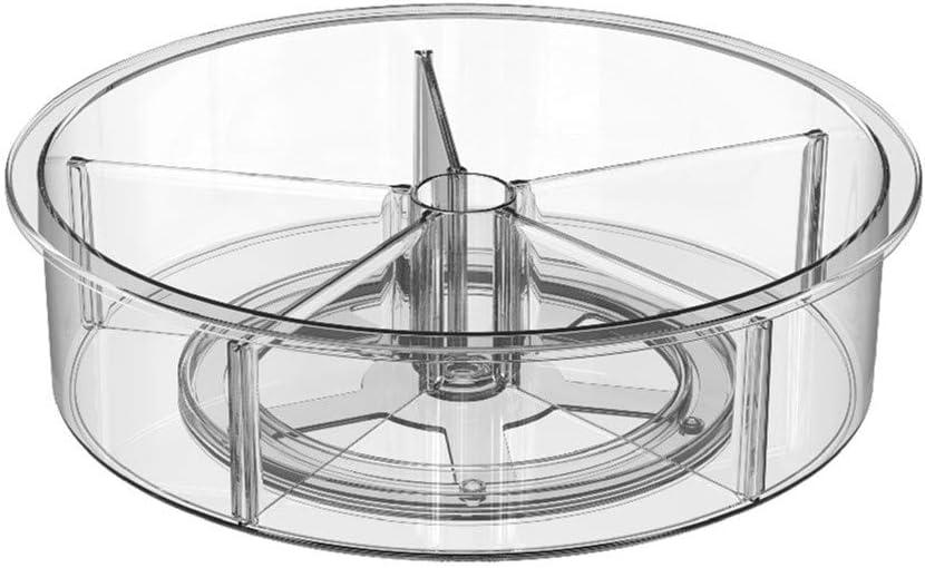 Divided Lazy Susan Turntable Storage Container Rotating Organizer Spinning Organizer Bins for Kitchen Cabinet, Pantry, Refrigerator, Countertop (12")