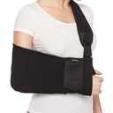 BraceUP Arm Sling for Shoulder Injury for Women and Men - Rotator Cuff Torn, Wrist and Elbow Surgery with Adjustable Padded Arm Support Strap, Black