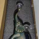 MININOVA Garden Decor Outdoor Statues Elephant with Cracked Glass Balls, Cute Solar Figurine for Patio, Lawn, Yard Art Ornament Decorations (15 LED Lights)