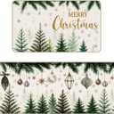 Tinideya Neutral Christmas Kitchen Mats Rugs Set of 2 Xmas Tree Farmhouse Merry Christmas Winter Holiday Mat Decor Non Slip for Indoor Home Kitchen Floor Bathroom(Xmas Tree)