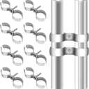 10 Set Dog Kennel Panel Clamps 1-3/8" Heavy Duty Chain Link Fence Panel Clamps for Shelf Pole Connector Double Port Saddle Fence Parts Galvanized for 32mm Pipe Panel Frames Dog Runs
