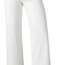 Sidefeel Women's Wide Leg Jeans High Waisted Stretchy Straight Leg Jeans Buttoned Loose Denim Pants with Pocket White Size 10 Short