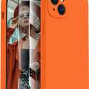 FireNova Designed for iPhone 15 Case, Silicone Upgraded [Camera Protection] Phone Case, Soft Anti-Scratch Microfiber Lining Inside, 6.1 inch, Neon Orange