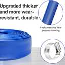 YASHINE PVC HOSE 2"*50ft, Pool Backwash Hose, Heavy Duty Reinforced Blue PVC Lay Flat Water, For Swimming Drain Pools and Clean Filters, with 2 Clamp
