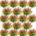 WILLBOND 48 Bundles Artificial Flowers Outdoor,UV Resistant Faux Plastic Plants Greenery Shrubs Flower Bulk for Hanging Planter Porch Window Home Wedding Spring Summer Decor (Bright Color)