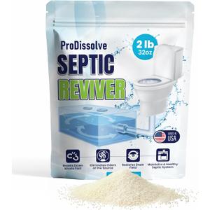 Powerful Septic Tank Treatment 2 LB Jar, Upto 30 Drain Treatments - Drainage Solutions to Digest Clogs, Odor, Sludge & Grease While Boosting Beneficial Bacteria (32 Ounce (Pack of 1))