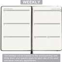 2026 Planner - Planner 2026, 12-Months 2026 Planner Weekly and Monthly, Jan. 2026 - Dec. 2026, 5.75" x 8.25", Saffiano Leather with Thick Paper, Back Pocket with Notes Pages (Dark Black C)