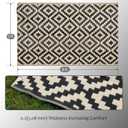 SAND MINE Waterproof Outdoor Rug 5x8 ft, Plastic Reversible Rug, Modern Area Rug, Large Floor Mat for Outdoors, RV, Patio, Backyard, Deck, Picnic, Beach, Camping, Black & Beige