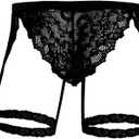 ABAFIP Men's Lace Underwear Sheer Pouch Garter Panties Crossdressing Sexy Lingerie Sissy Underpants