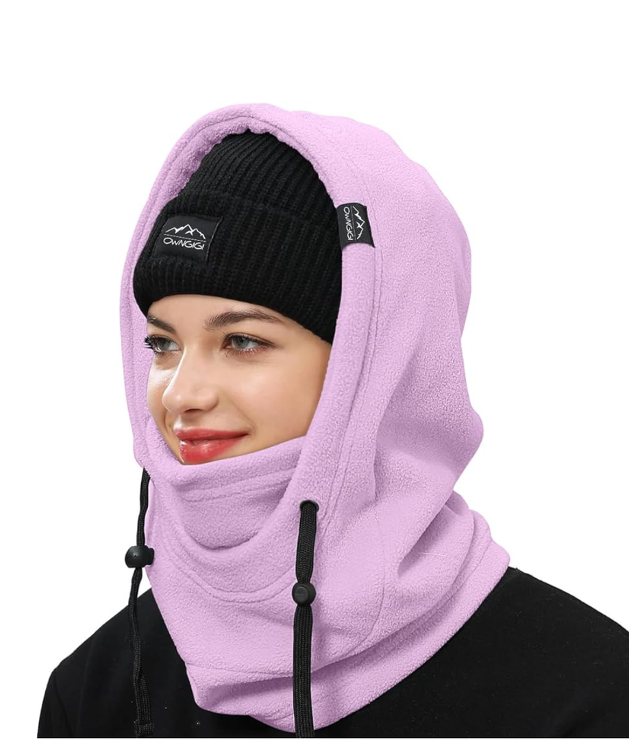 OWNGIGI Balaclava Ski Mask for Men and Women Winter Fleece Face Mask Windproof Cold Weather Head Cover Hooded Neck Warmer