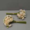 Ling's Moment Ranunculus Artificial Flower, Faux Silk Mini Ranunculus Flowers for DIY Bouquet, Bulk Fake Wedding Filler Flowers for Centerpieces Arrangements Bridal Shower Decorations, Cream, 2 Pack