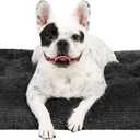 KSIIA Dog Crate Bed Washable Dog Beds for Small Dogs Deluxe Plush Fluffy Comfy Thick Kennel Pad Anti-Slip & Anti-Scratch Pet Sleeping Mat, 23 x 18 Inch, Dark Gray