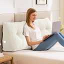 IASEAHK Headboard Pillow Twin, Triangle Pillows for Headboard, Head Board Backrest Wedge Pillow for Reading Sitting Working, Daybed Pillows with Removable Cover for Bed Dorm Sofa, Beige