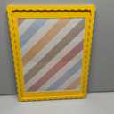 12x16 Picture Frame with Mat for 11x14, Wavy Edge Wooden Real Glass Photo Frame for Wall Hanging, Yellow, 1 Pack