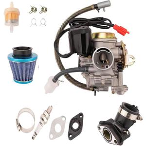 GY6 125cc 150cc Carburetor for 4 Stroke Scooter Moped 152QMJ 157QMI with Intake Manifold Air Filter kit