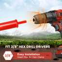 TCBWFY 4"x12" Auger Drill Bit for Planting Digging Holes,Garden Plant Flower Bulb Auger Spiral Drill Rapid Bulb Planter Earth Auger Bit Post or Umbrella Hole Digger for 3/8" Hex Drive