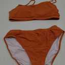 MELYUM High Waisted Bikini Sets for Women Two Piece Swimsuit Tummy Control Bathing Suit Cheeky Bottoms Push Up Top (Small,  Reddish Brown )
