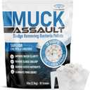 Muck Assault Sludge Eliminator Pellets - Natural Muck Digester with Beneficial Bacteria Enzymes to Clear Murky Water and Remove Pond Odor - Safe for Aquatic Life & Recreation (5 lbs.)