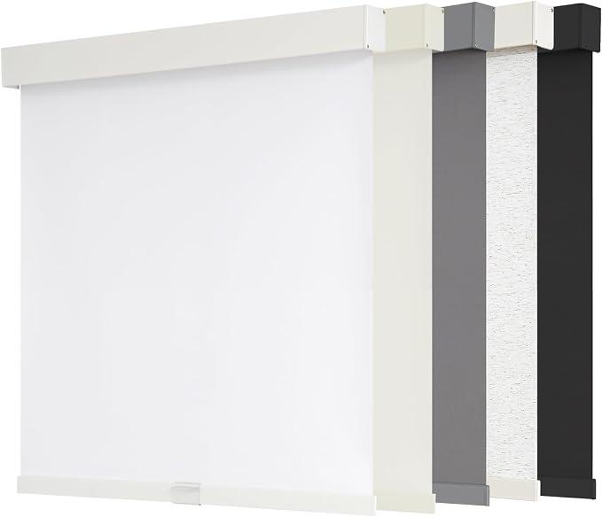 AOSKY Blackout Roller Shades Cordless Blinds for Windows, Free-Stop Shades with Valance, Thermal Insulated Fabric, UV Protection, Natural Woven Blinds for Home and Office (48" W x 72" H, White)