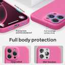 Magnetic for iPhone 16 Pro Case [Compatible with Magsafe] [Premium Silicone Satin-Smooth Touch] Slim Shockproof Anti-Scratch Microfiber Lining Case, 6.3 inch, Pitaya