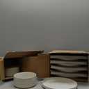 Famiware Star Dinnerware Sets, Plates and Bowls Set for 4, 12 Pieces Ribbed Dishes - Chip and Scratch Resistant, Microwave and Dishwasher Safe Tableware, Matte White