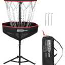 PDGA Approved - HIAARO Portable Disc Golf Basket with 16 Heavy Duty Chains, Foldable Disc Golf Target with Carry Bag for Practice
