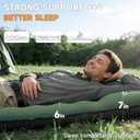 Camping Sleeping Pad, 6" Extra Thick Sleeping Mat with Pillow Built-in Foot Pump, 32.7" Extra Wide Inflatable Sleeping Pads Compact for Camping Backpacking Hiking Traveling Tent (Green)