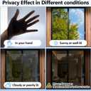 One-Way Window Privacy Film with 4 Tools,Static Cling and Easy to Install, Window Tint for Home, Heat Control, UV and Light Blocking, Privacy Protection-Black-Silver 23.62"x196.9"