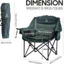 Nice C Camping Chairs, Oversized XL Padded Camping Chair, Outdoor Chair, Lawn Chairs, Lounge Chair, Wide&Thick, Heavy Duty 400lb, Carry Bag, Cupholder & Cooler (Two Green)