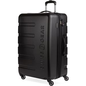 SwissGear 7366 Hardside Expandable Luggage with Spinner Wheels, Black, Checked-Large 27-Inch