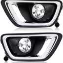 RP Remarkable Power, Fog Lights for 2015 2016 2017 2018 2019 2020 Colorado Driving Bumper Lamps, Clear Lens with 12V-20W Bulbs Black& Chrome Bezel Light Replacement FL7082
