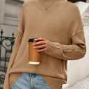 PRETTYGARDEN Casual Long Sleeve Oversized Sweaters for Women 2026 Loose Mock Neck Pullover Sweater Ribbed Knit Fall Clothes (S)