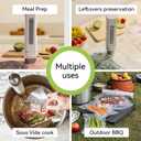 Compact Wireless Vacuum Sealer Machine for Food Preservation with 30 Reusable Vacuum Storage Freezer Bags, Portable Handheld Food Saver, for Meal Prep, Sous Vide Cook, Outdoor BBQ, Kitchen Leftover