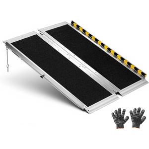 VEVOR Portable Wheelchair Ramp, 3FT, Non-Slip Aluminum Folding Handicap Ramp for Wheelchair, 800 lbs Capacity, Door Threshold Ramps for Home Steps, Stairs, Entry, Threshold, Doorways, Scooter, Curbs